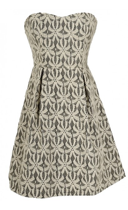 Sand Dollar Summer Dress in Black/Ivory